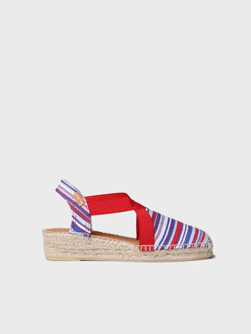Espadrilla vegana da donna in cotone a righe con zeppa | VINAROS