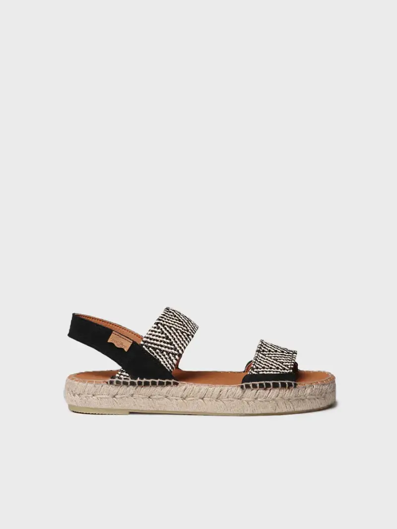 Espadrillas bicolori con ampie fasce elastiche | ELX NEGRO