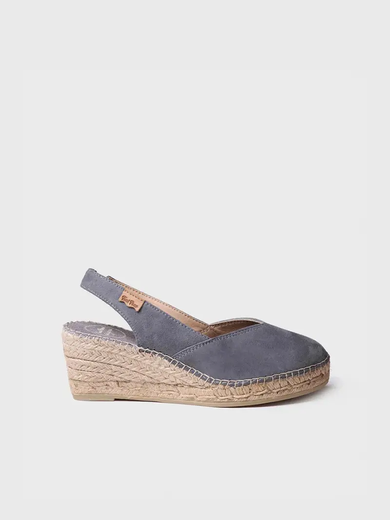 Espadrillas chiuse con zeppa in camoscio da donna | BETTY-A GRIS