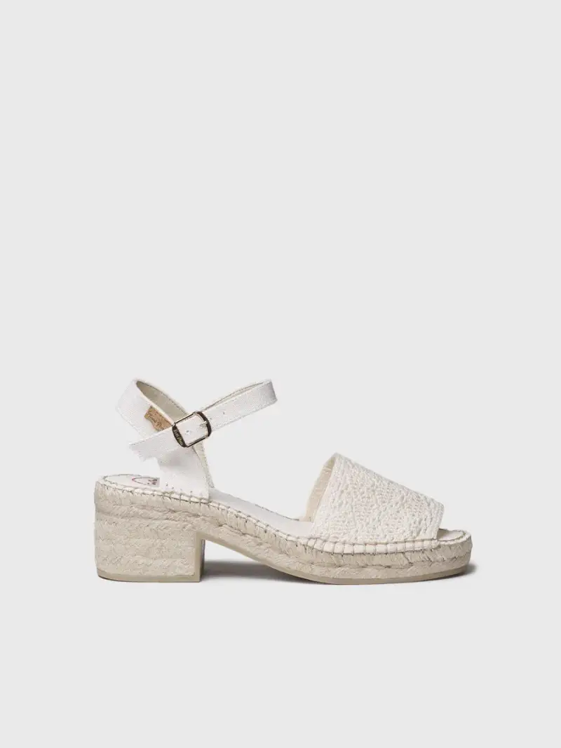 Espadrillas con tacco basso da donna all uncinetto | DOROTEA-AD CRUDO