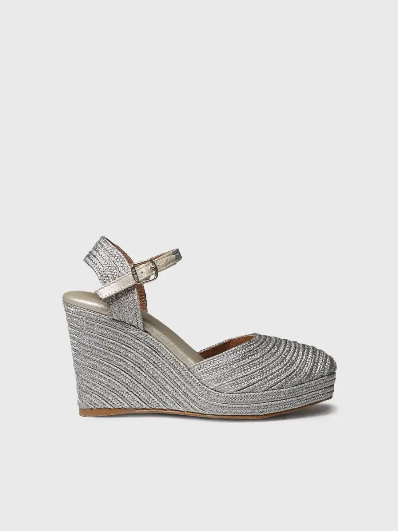 Espadrillas con zeppa da donna metallizzate | DAMARIS PLATINO
