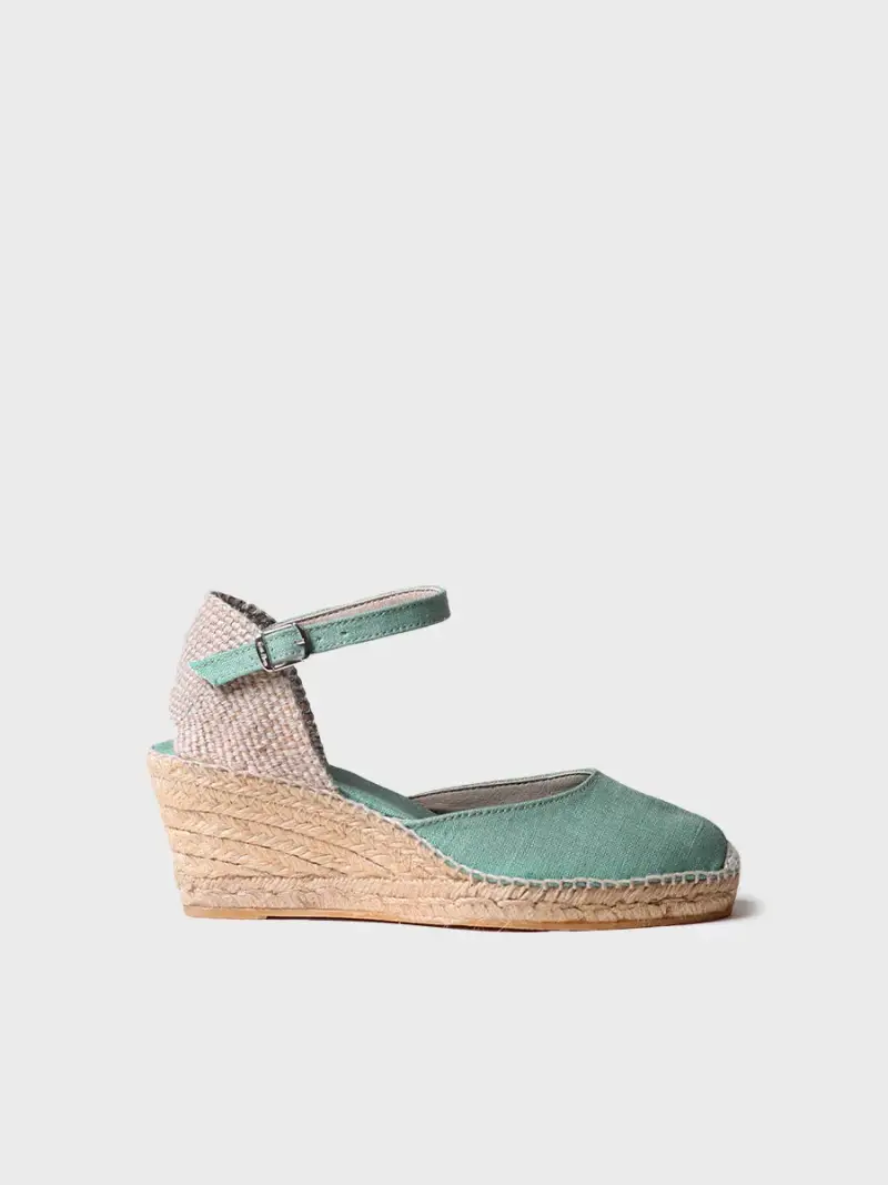 Espadrillas con zeppa in juta e fibbia | CALDES MENTA