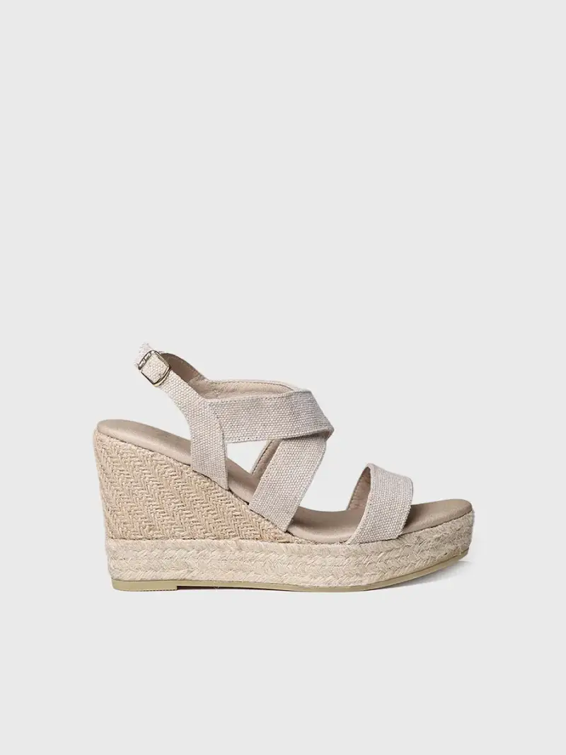 Espadrillas con zeppa in juta in beige - AFRA-NU NATURALE