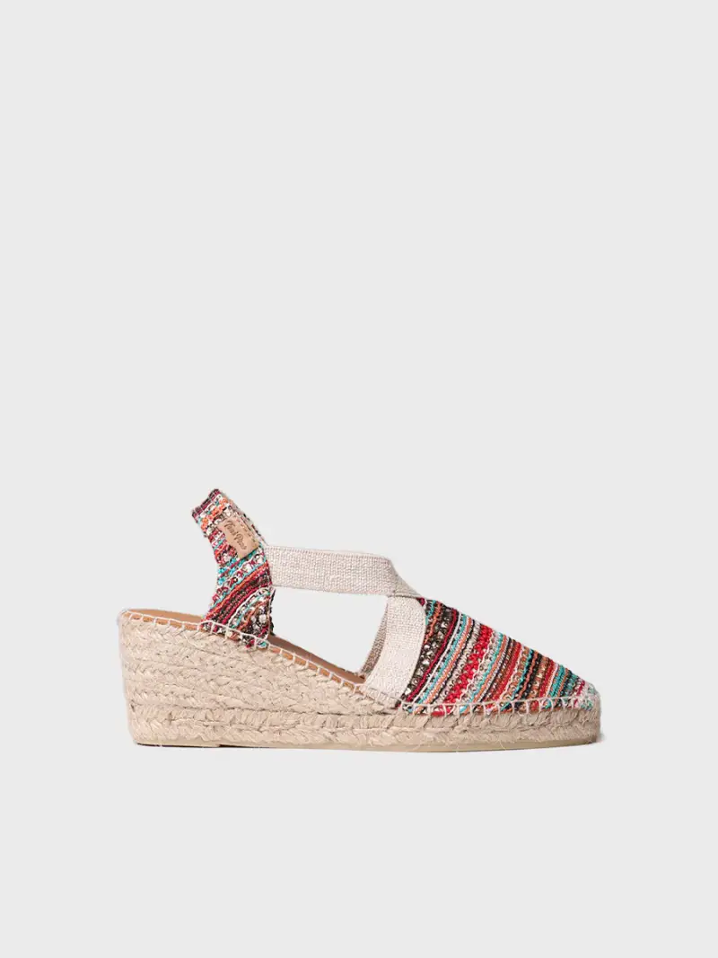 Espadrillas con zeppa media in tessuto multicolore - TERRA-CH IRIDE