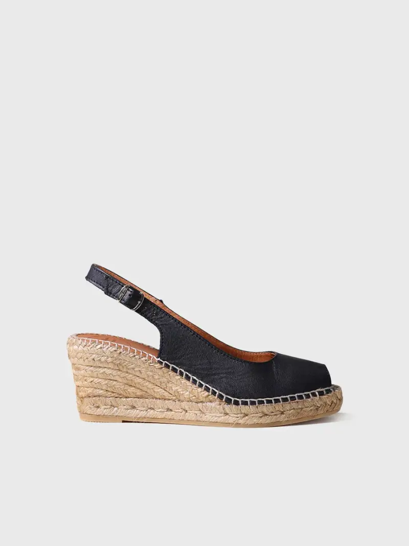 Espadrillas con zeppa stile peep toe | CROACIA NEGRO