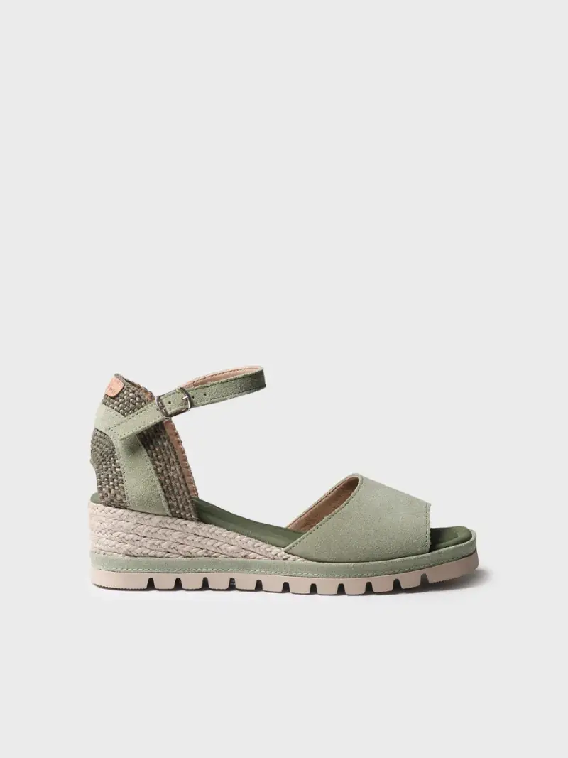 Espadrillas da donna con zeppa in camoscio | BRISA MENTA