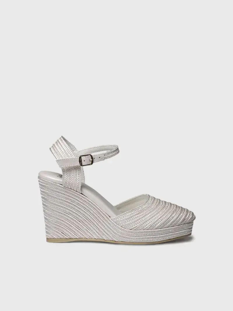 Espadrillas da donna con zeppa in raso | ADELINE BLANCO