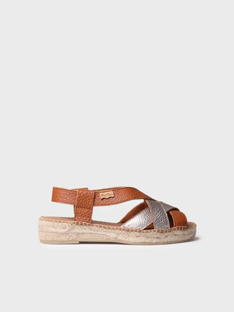 Espadrillas da donna in pelle - ELIA-BG PLATINO