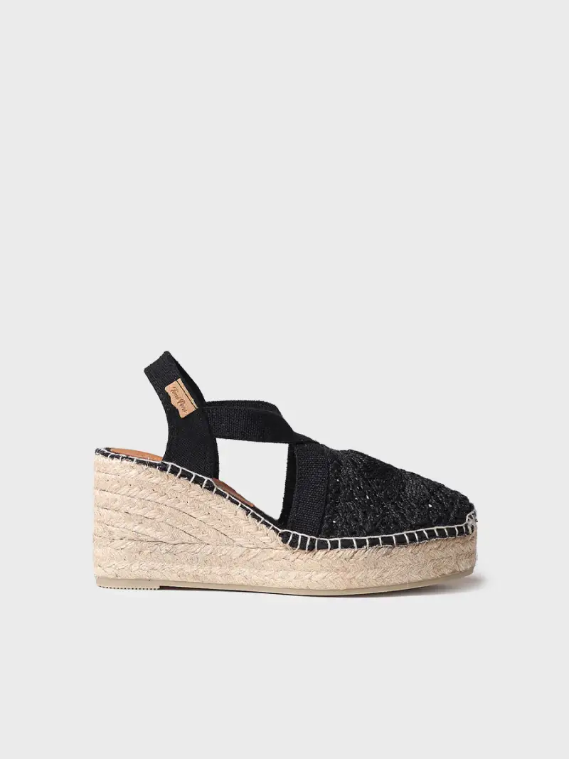 Espadrillas da donna in tessuto tipo maglia - THALIA NERO