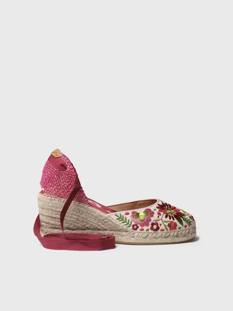 Espadrillas da donna ricamate con zeppa | CASTELL