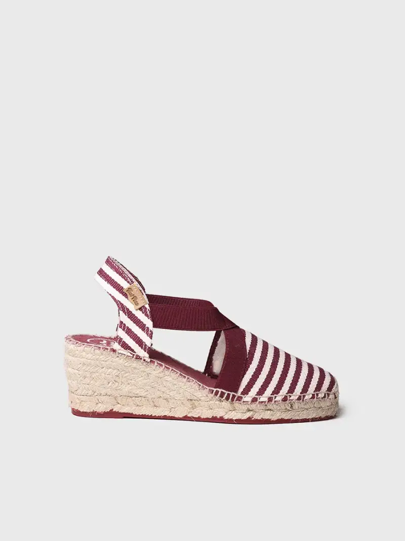 Espadrillas marinara con zeppa in Bordeaux - TERRA-DD VINO