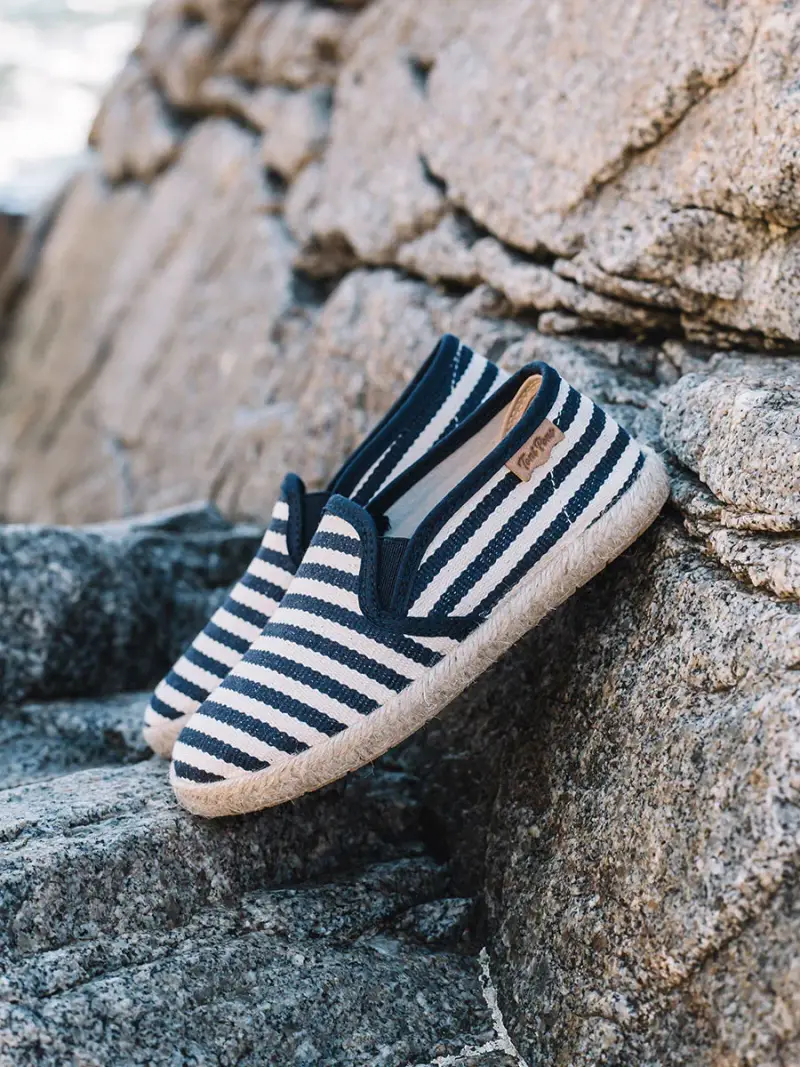 Espadrillas per bambini in cotone a righe | ELMER-DD MARINO