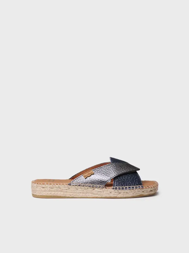 Espadrillas slingback da donna in pelle - JESS-BG PIOMBO