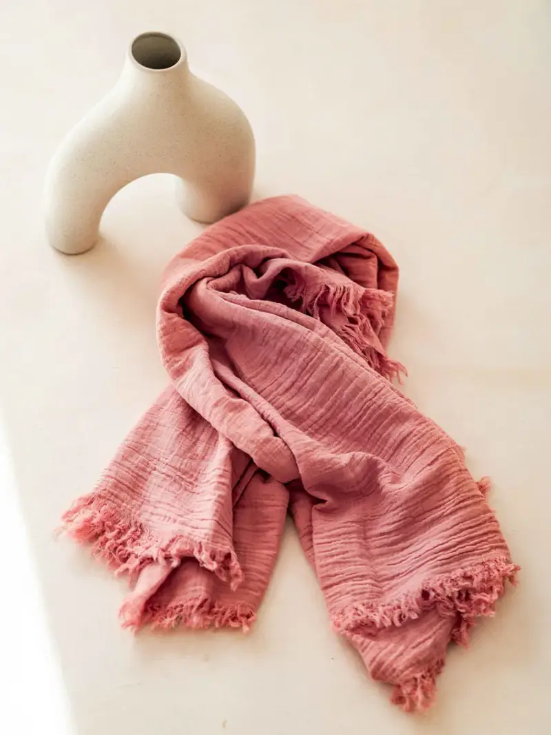 Foulard in cotone in tinta unita ROSA