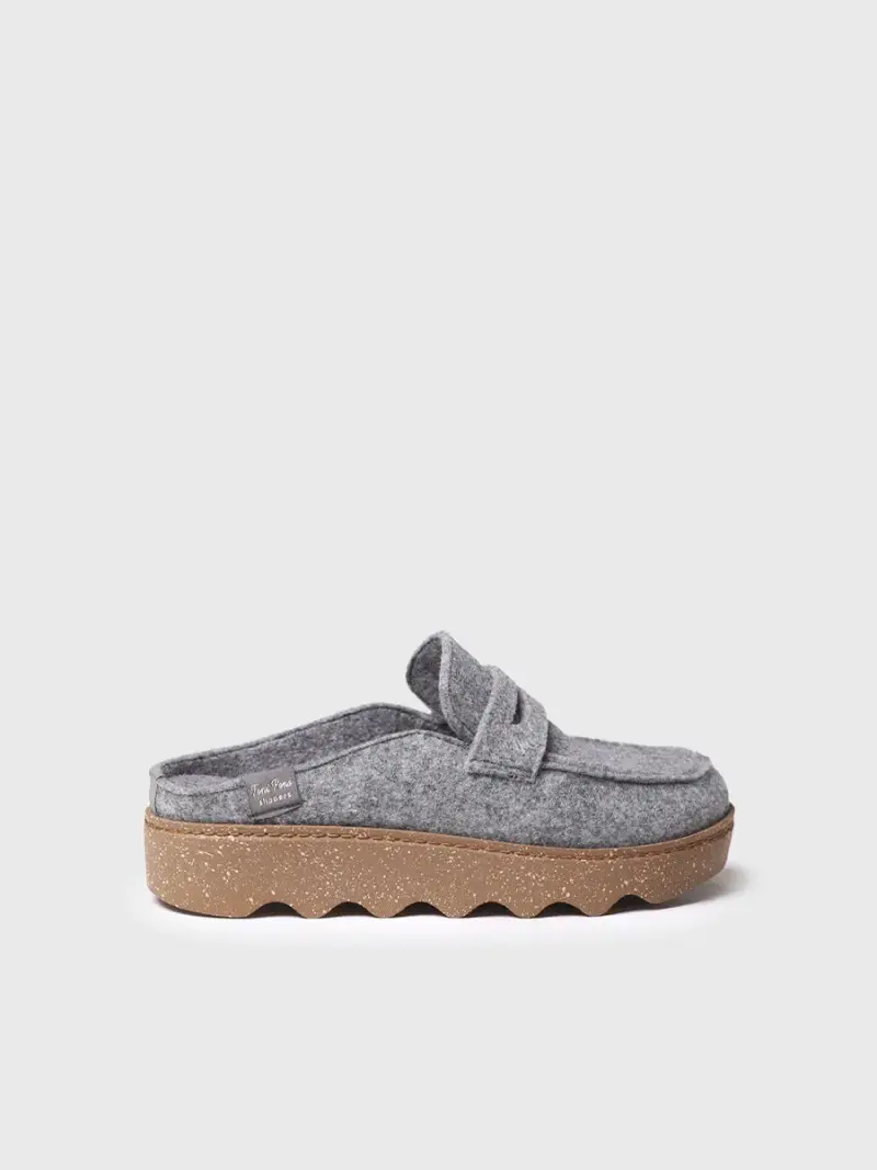 Pantofle da donna con suola piattaforma GRIGIO