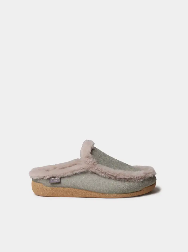 Pantofola tipo zoccolo da donna in tessuto MENTA