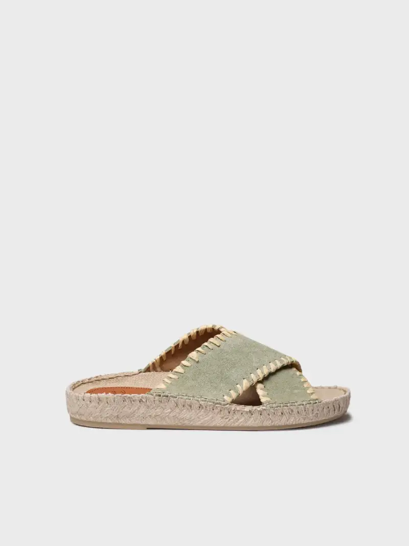 Sandali bassi tipo BIO da donna in camoscio | BALI-SD MENTA