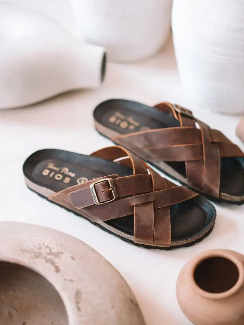 Sandali da uomo in pelle con fasce incrociate | GALATSI-PE CUERO