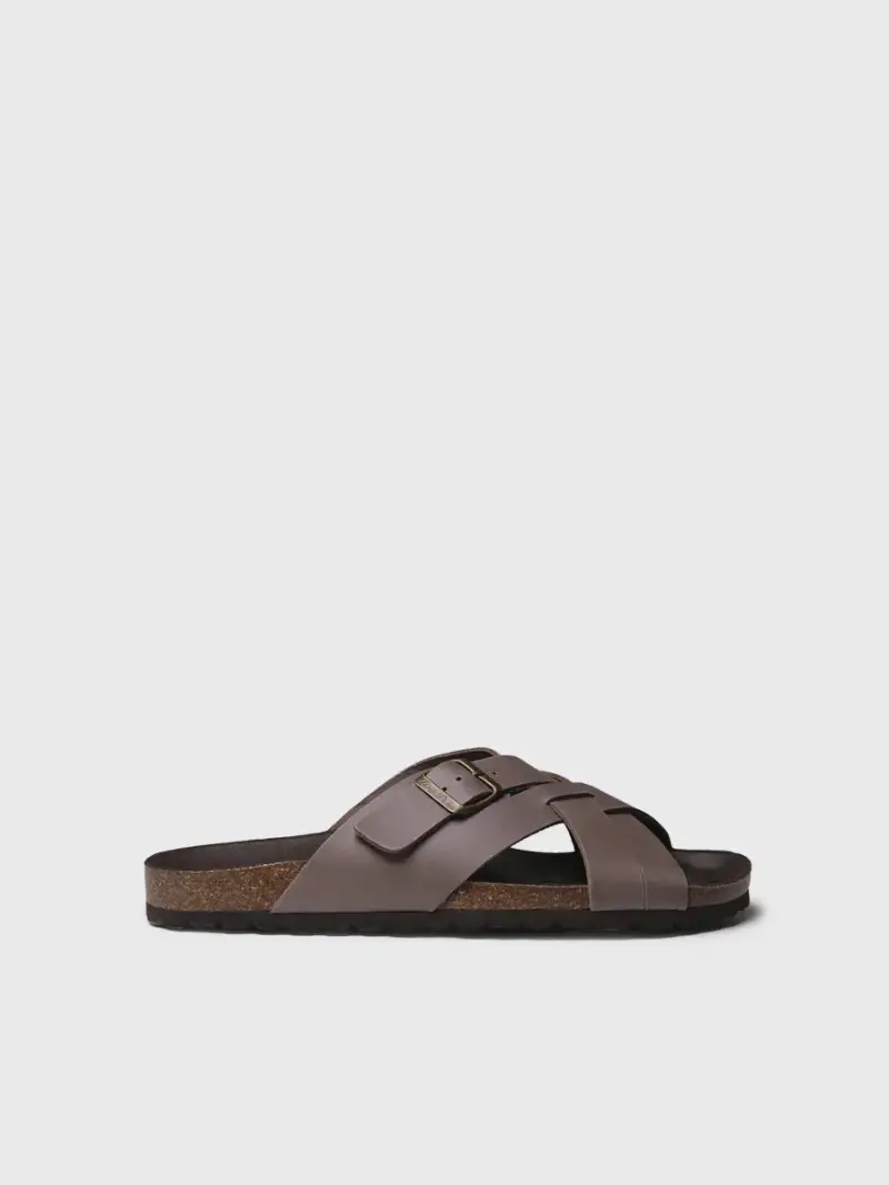 Sandali da uomo in pelle con fasce incrociate | GALATSI-PE GRIS