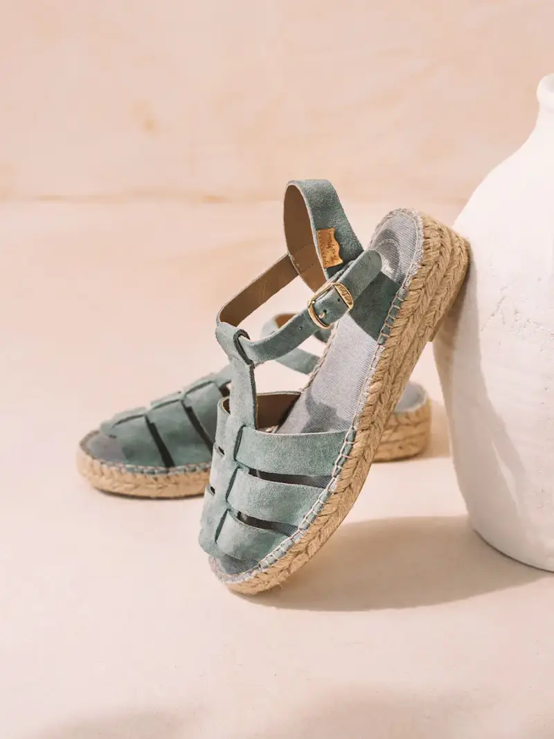 Sandali ragnetto da donna in pelle scamosciata ACQUA