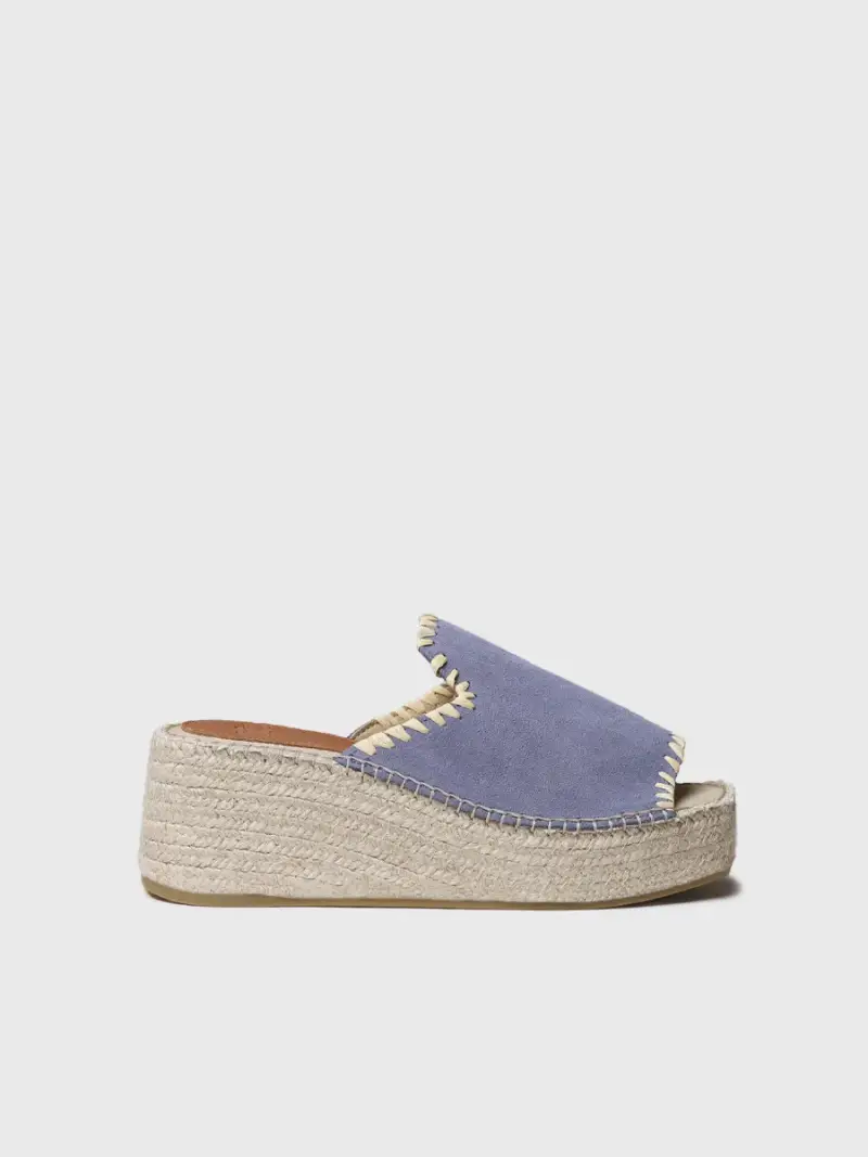 Sandalo aperto da donna con zeppa in camoscio | ILENIA-SD INDIGO