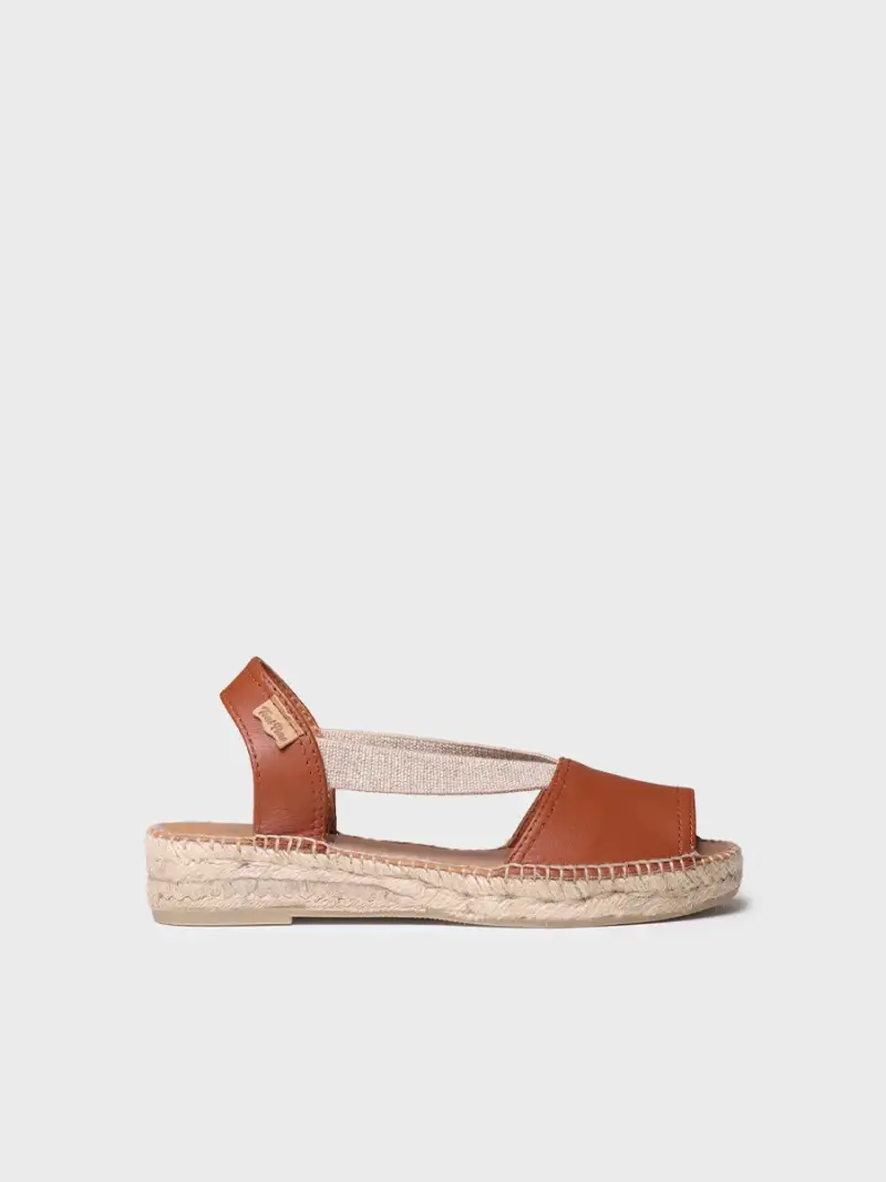 Sandalo basso in pelle con elastici | ETNA NOUGAT