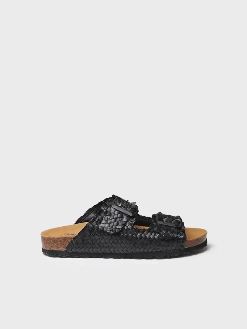 Sandalo BIO da donna con fibbia NERO