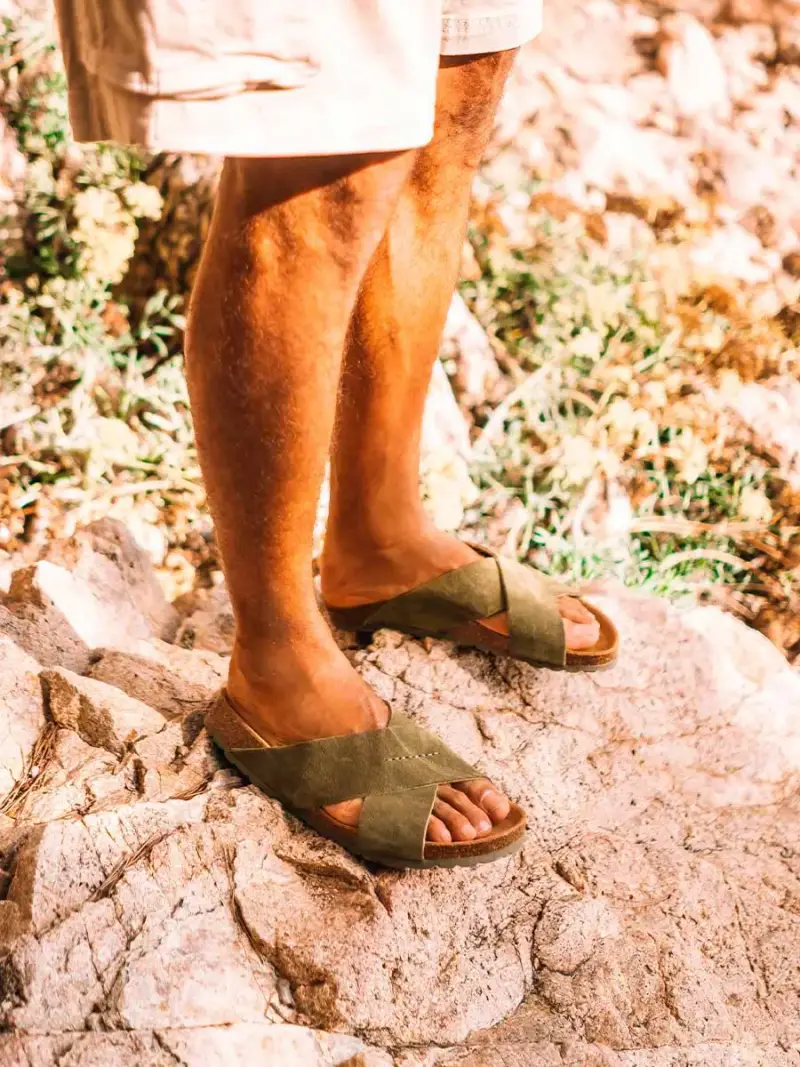 Sandalo BIO da uomo con cinturini incrociati ESERCITO