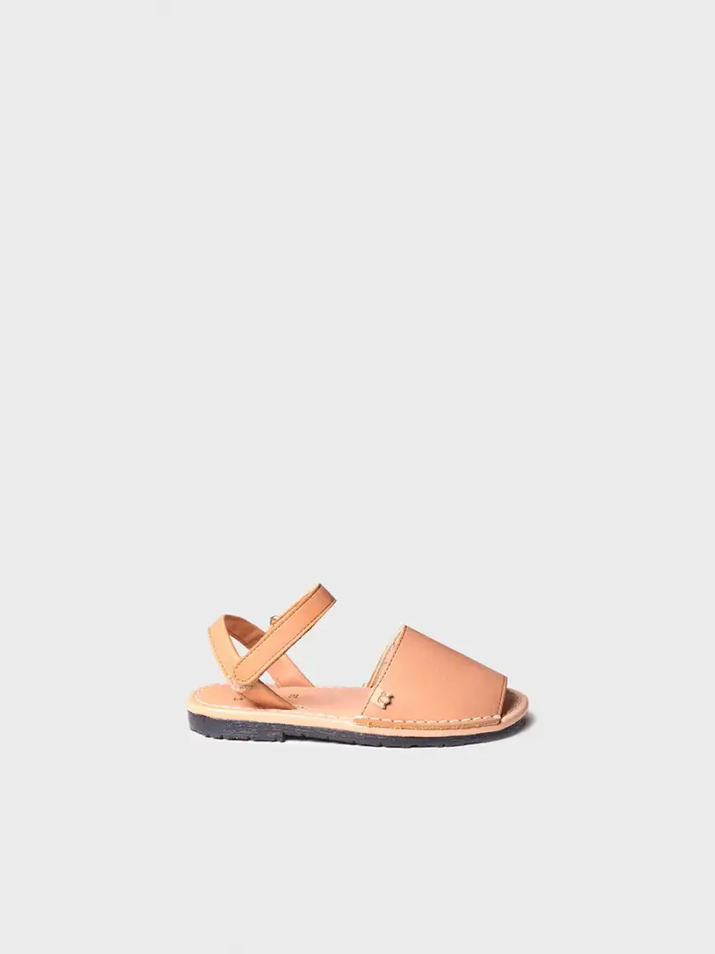 Sandalo da bambino in pelle con chiusura a velcro CUOIO