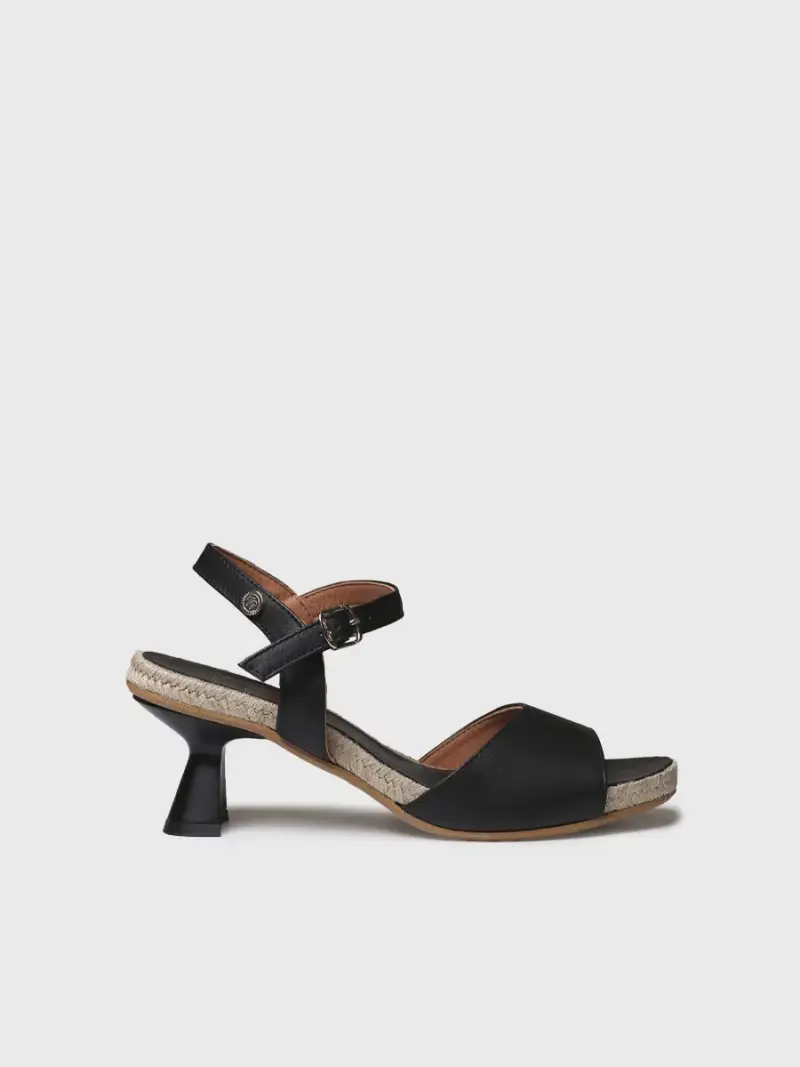 Sandalo da donna con tacco in pelle | OPAL NEGRO