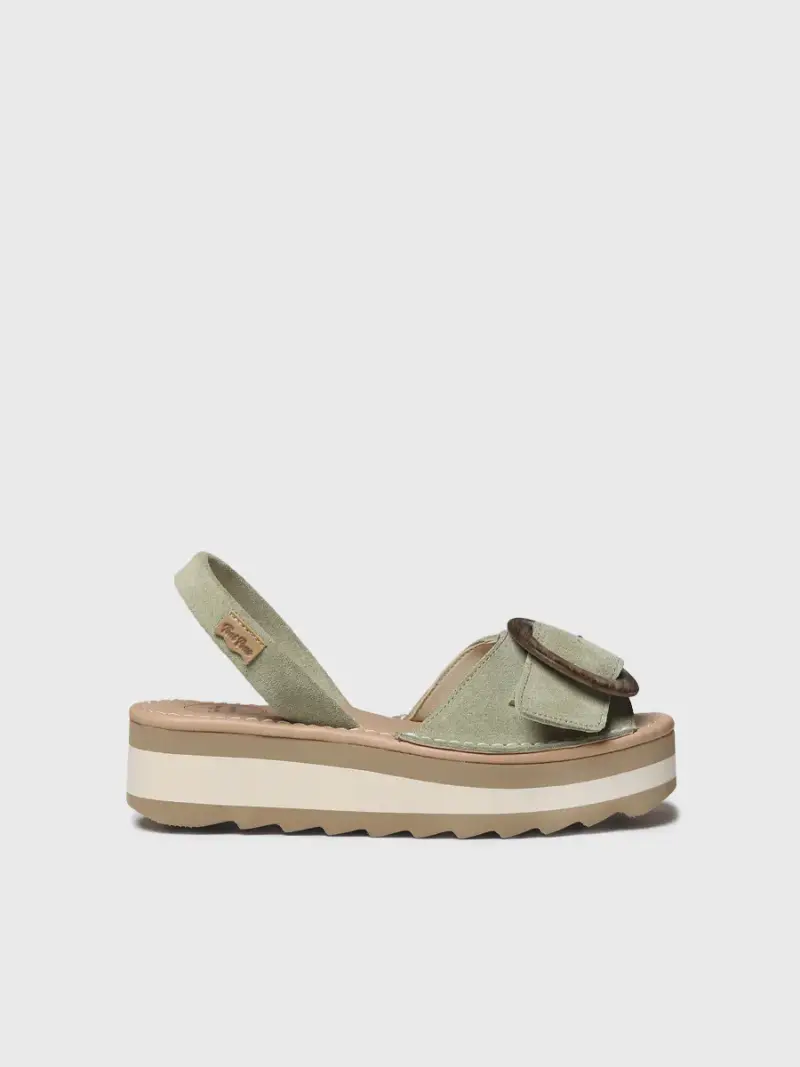 Sandalo da donna in camoscio con fibbia decorativa | SAURA MENTA