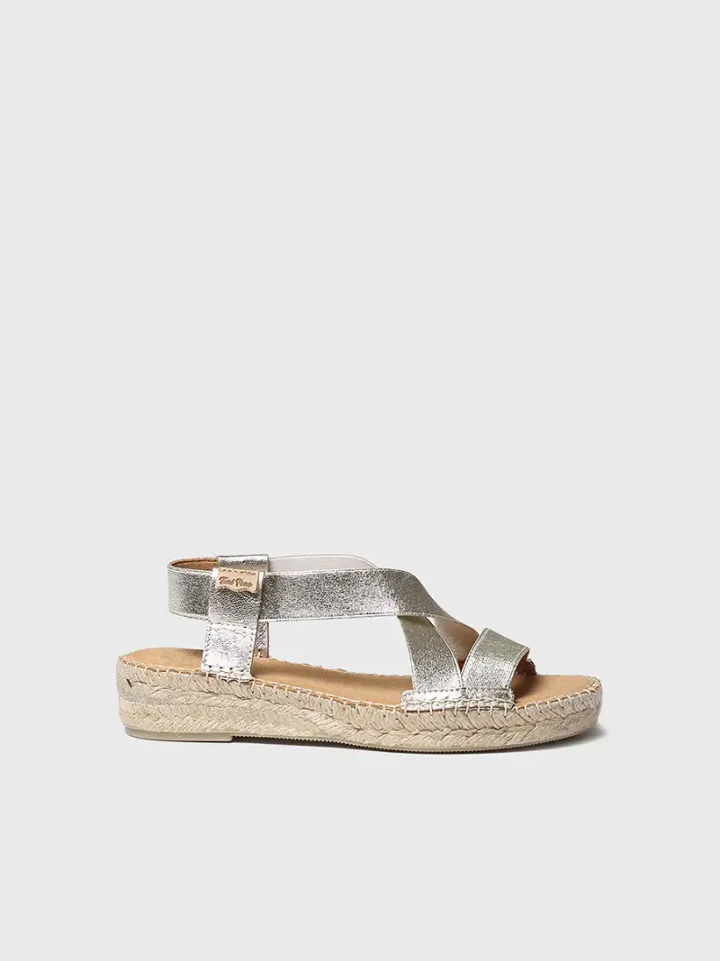 Sandalo da donna piatto dorato PLATINO