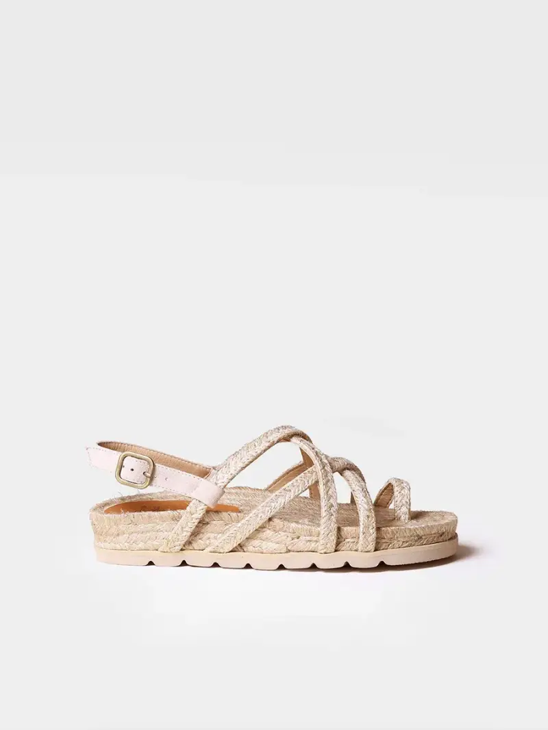 Sandalo in juta piatto in beige - DAISY-TB NATURALE