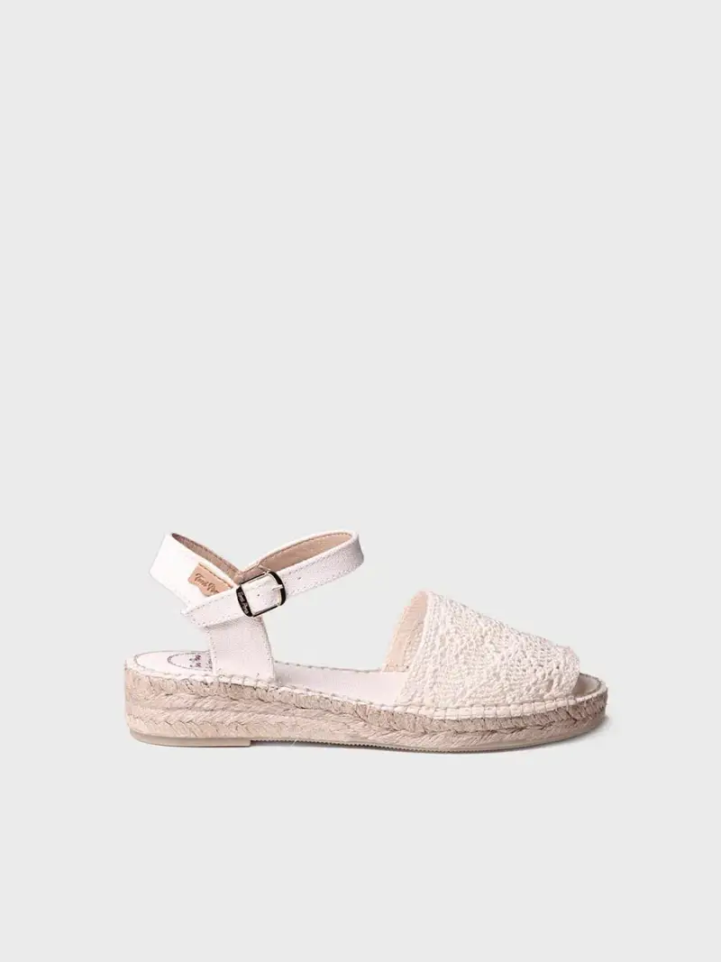 Sandalo in macramè tipo minorchino CRUDO