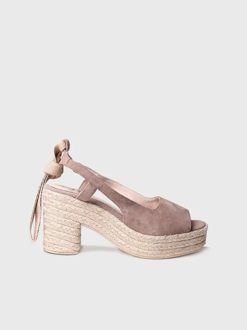 Sandalo stallonato con tacco in Talpa - KIVA-A TAUPE