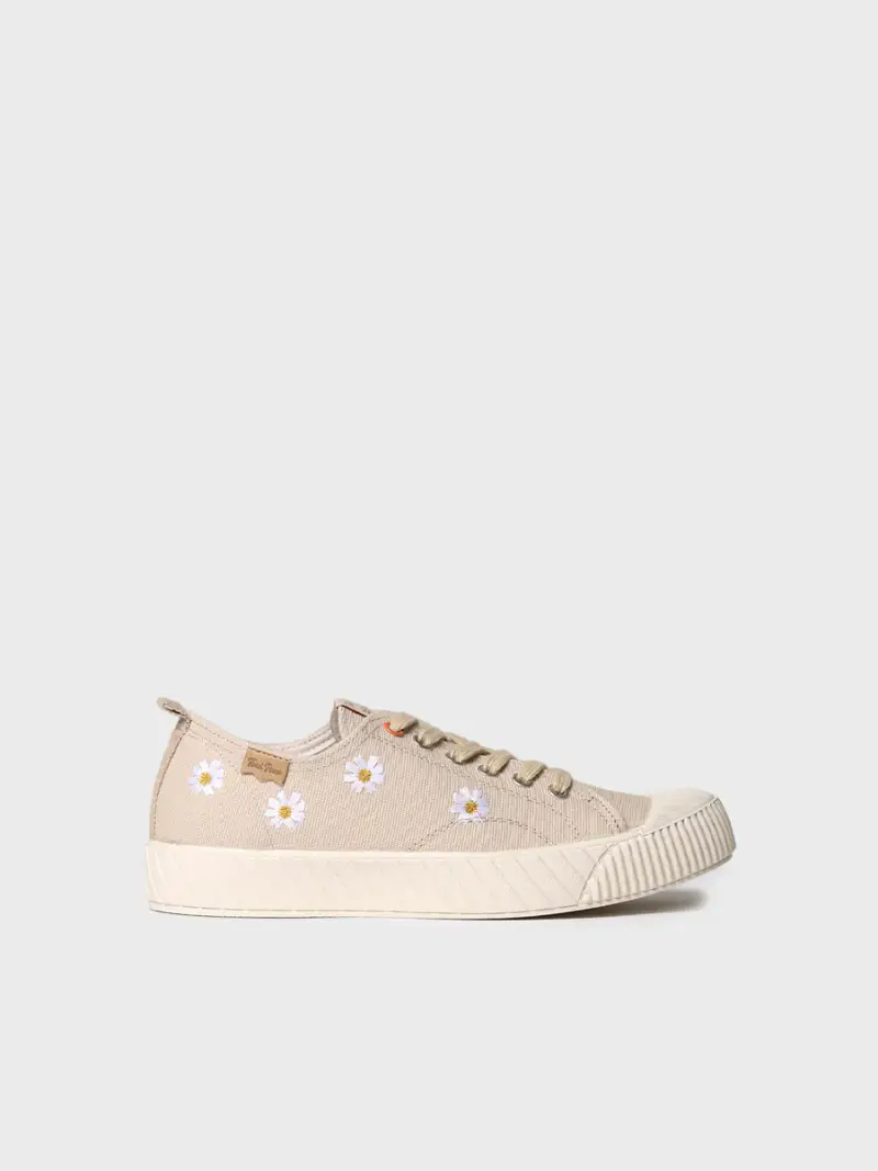 Scarpe da ginnastica basse da donna in tessuto riciclato - GILDA-EM PANNA