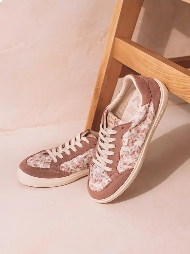 Scarpe sportive da donna con motivi floreali ROSA