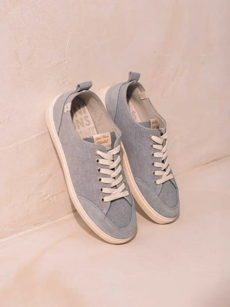 Scarpe sportive da donna in cotone con lacci CIELO