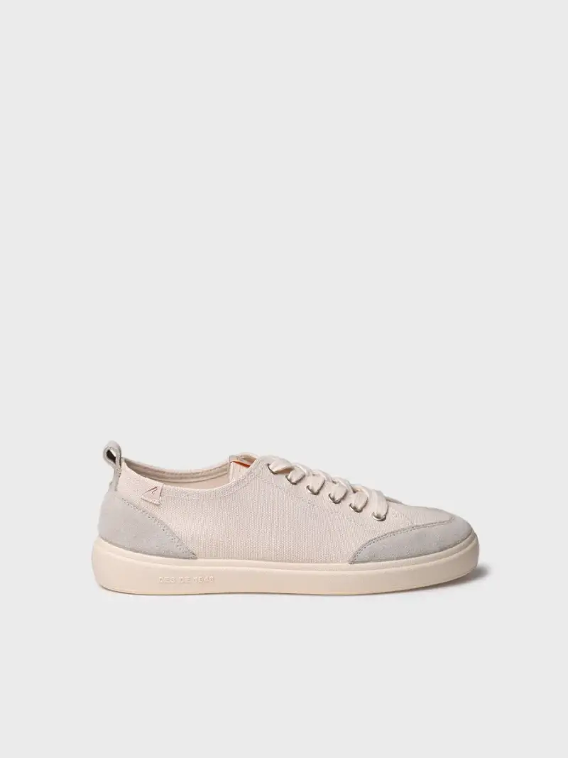 Scarpe sportive da donna in cotone con lacci CRUDO