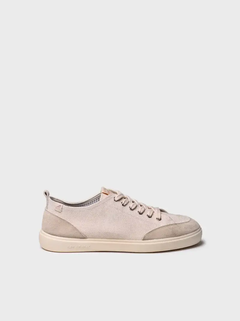 Scarpe sportive da uomo in cotone con lacci CRUDO