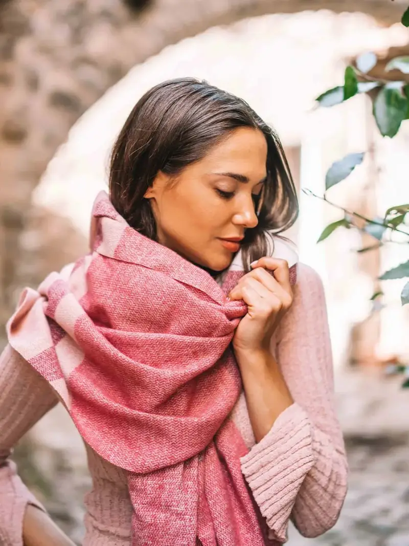 Sciarpa in imitazione cashmere ROSA