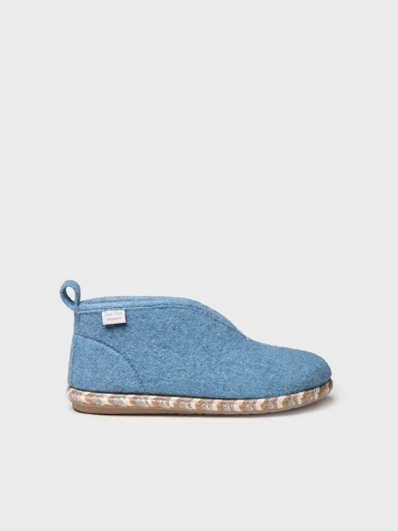 Slipper abotinada para mujer en fieltro en Nude | DORIA-FP TEXANO