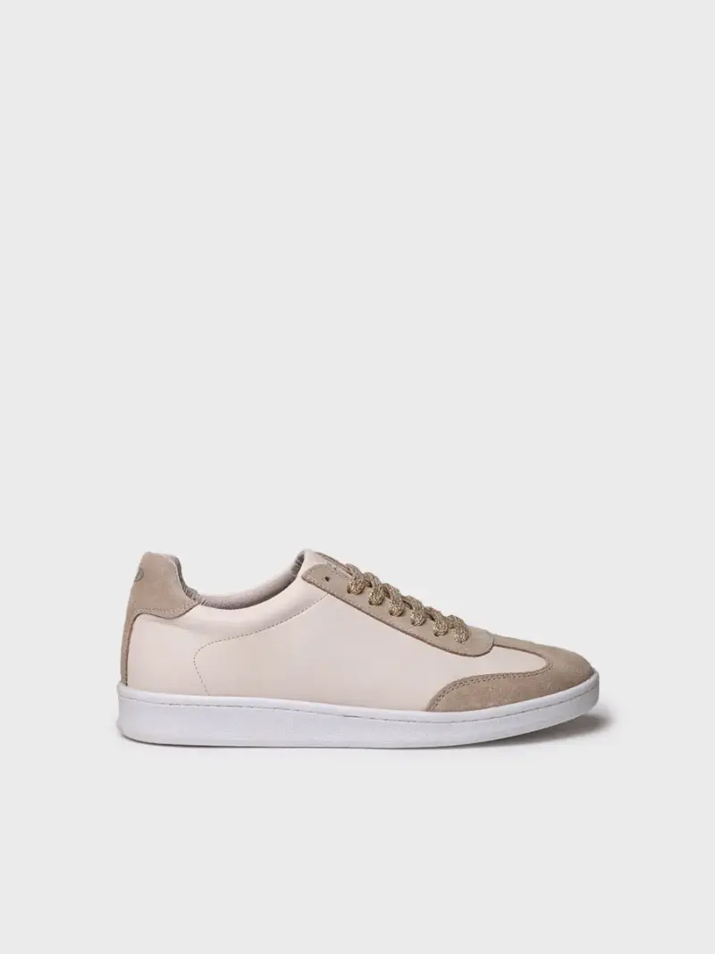 Sneaker di pelle per donna BEIGE