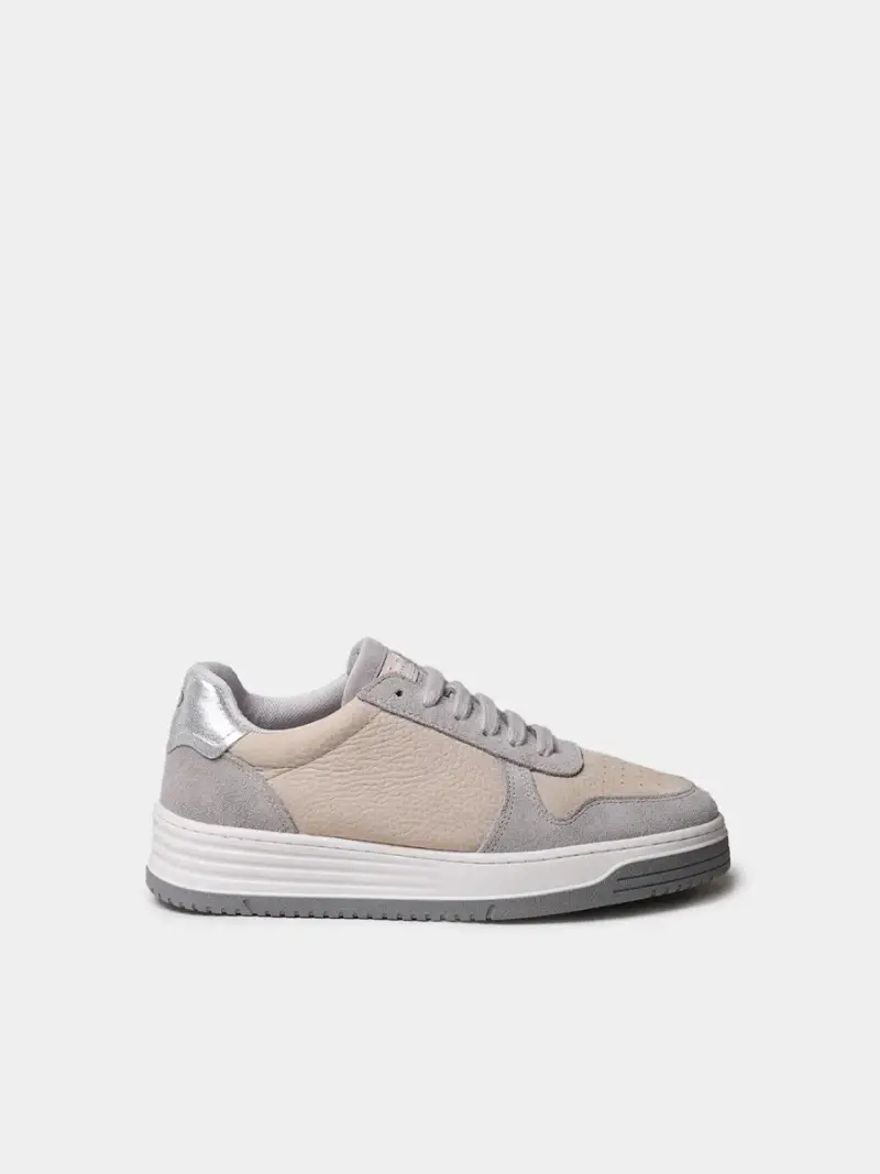 Sneakers da donna in nabuk e camoscio GRIGIO