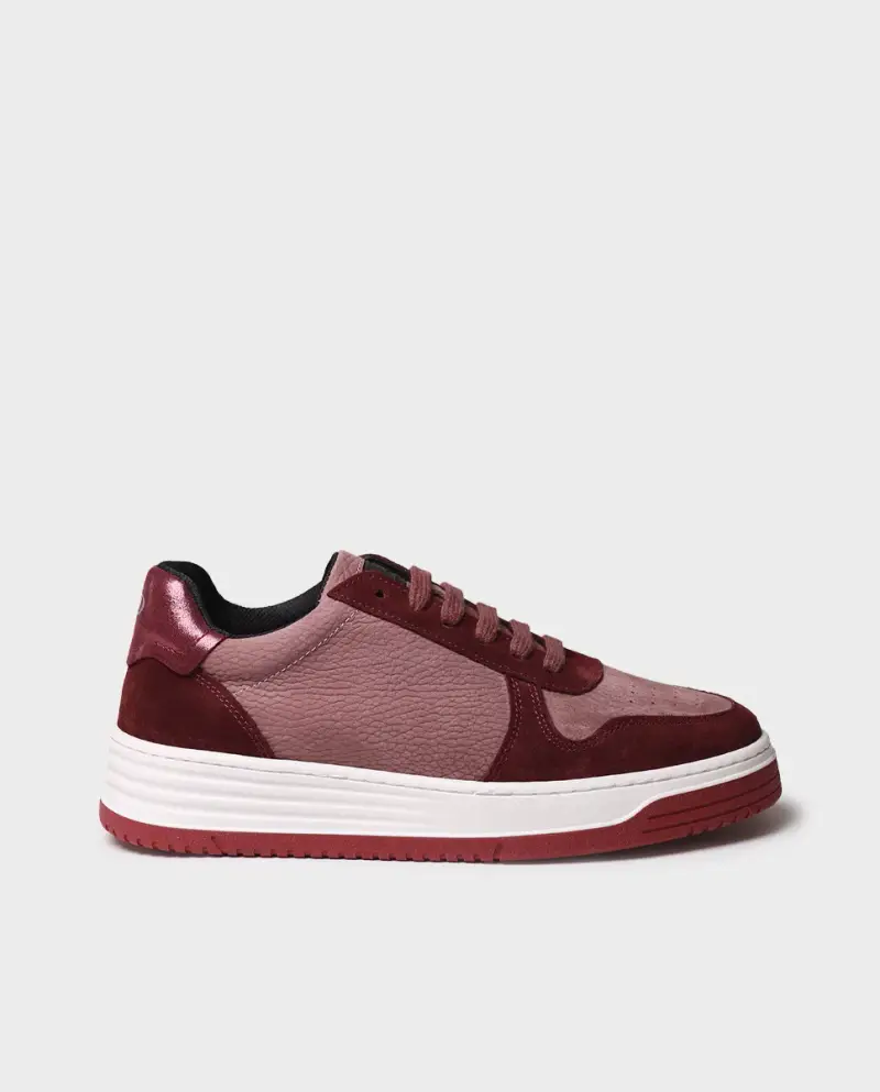 Sneakers da donna in nabuk e camoscio VINO