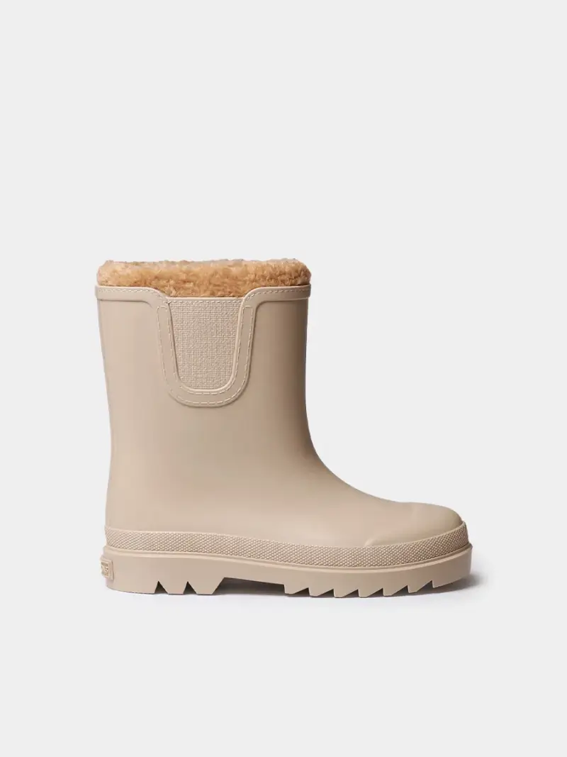 Stivale da pioggia per bambini con fodera interna in blu | LUBLIN BEIGE