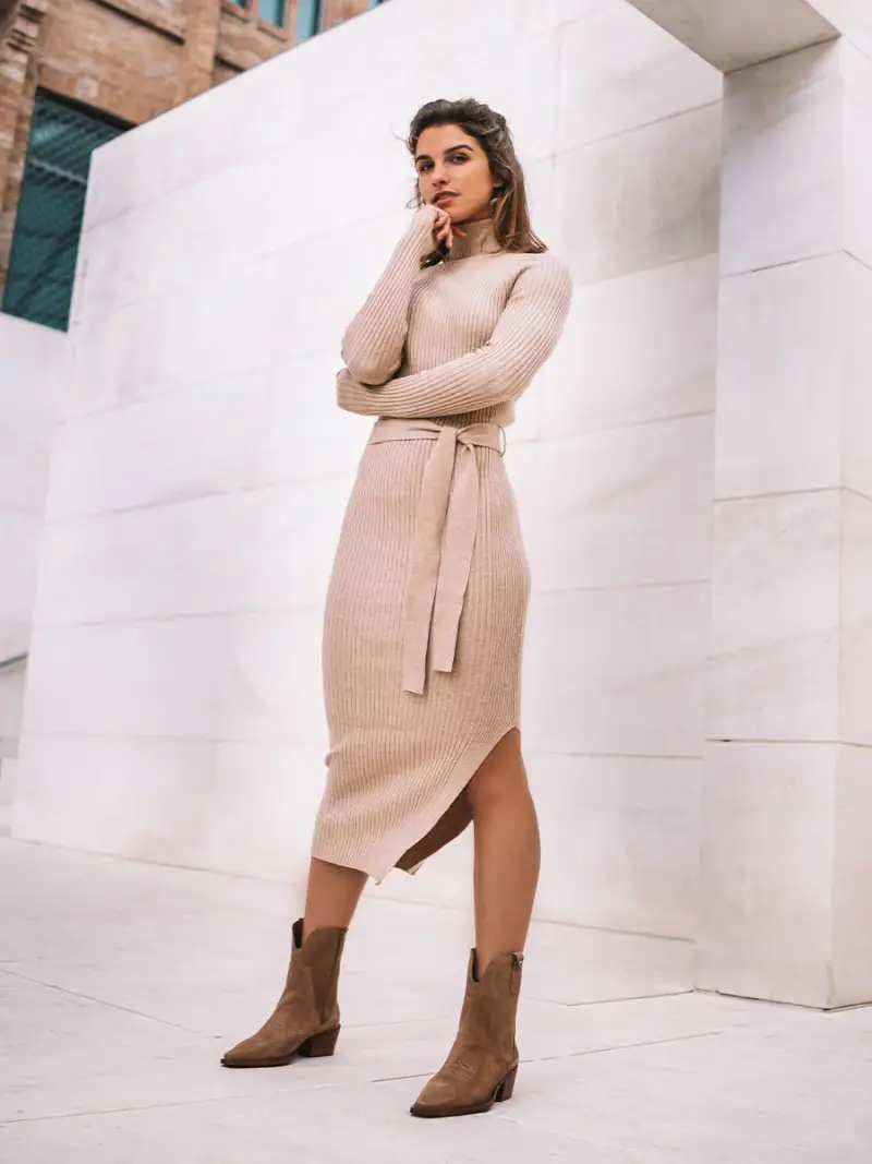 Stivaletti da donna in pelle scamosciata CAFE