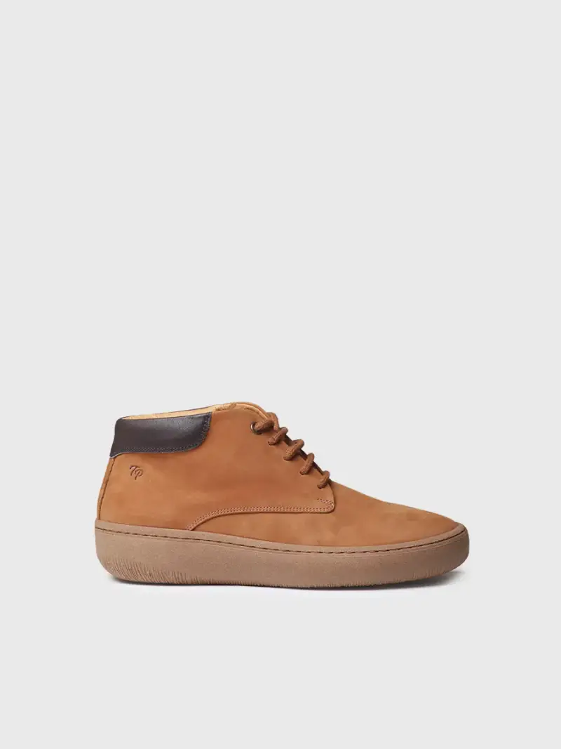 Stivaletto da donna con lacci in pelle nabuk CUOIO