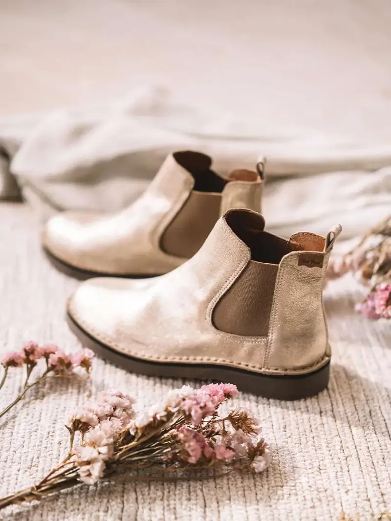 Stivaletto da donna in pelle ARGENTO