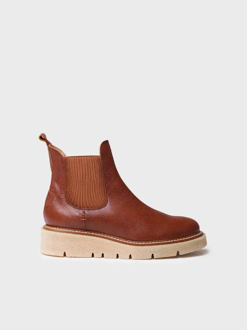 Stivaletto da donna in pelle colore CAMMELLO